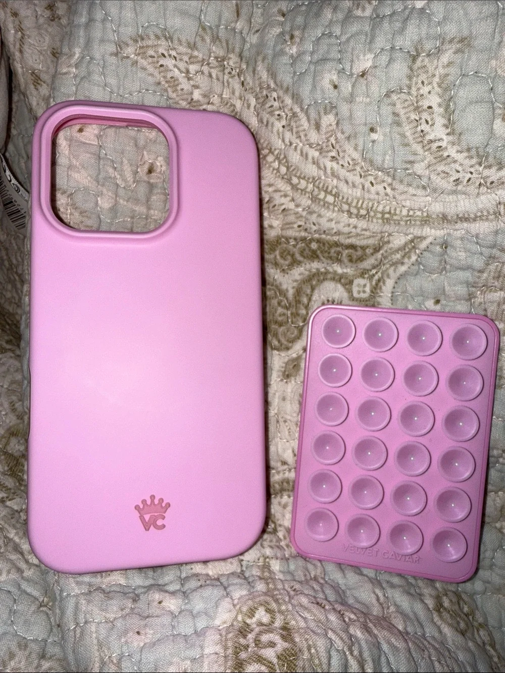 Pink sugar IPhone 16 Pro Velvet Caviar case. MagSafe mighty grip.